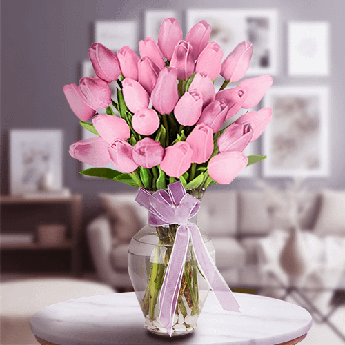 Florerias en Centro | Flores a Centro Tulipanes Premium en Jarrón