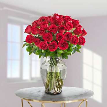 50 Roses In a Vase