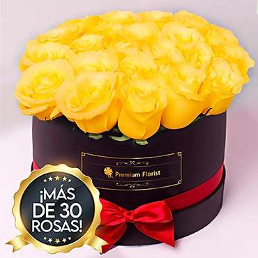 Caja Negra de Rosas Amarillas