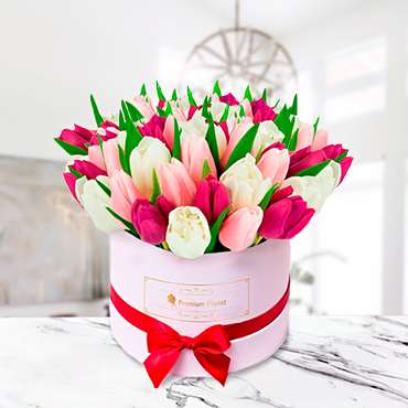 Caja Blanca de Tulipanes