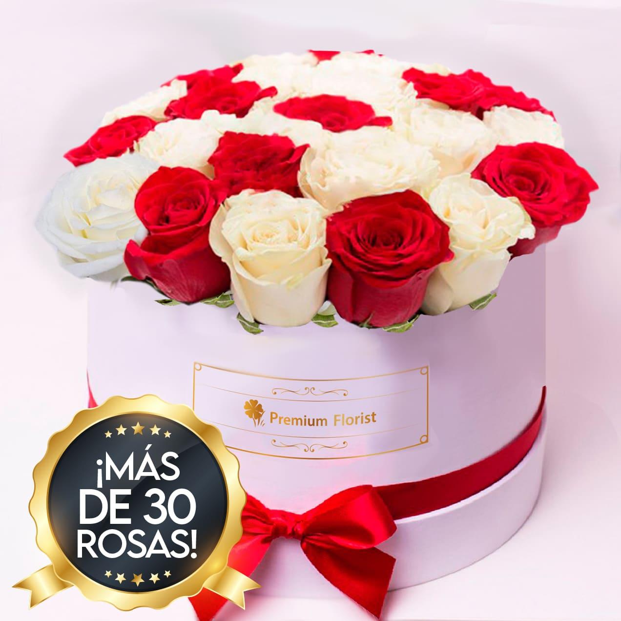 Florerias en Ciudad Satelite | Flores a Ciudad Satelite Caja Blanca de Rosas  Rojas y Blancas