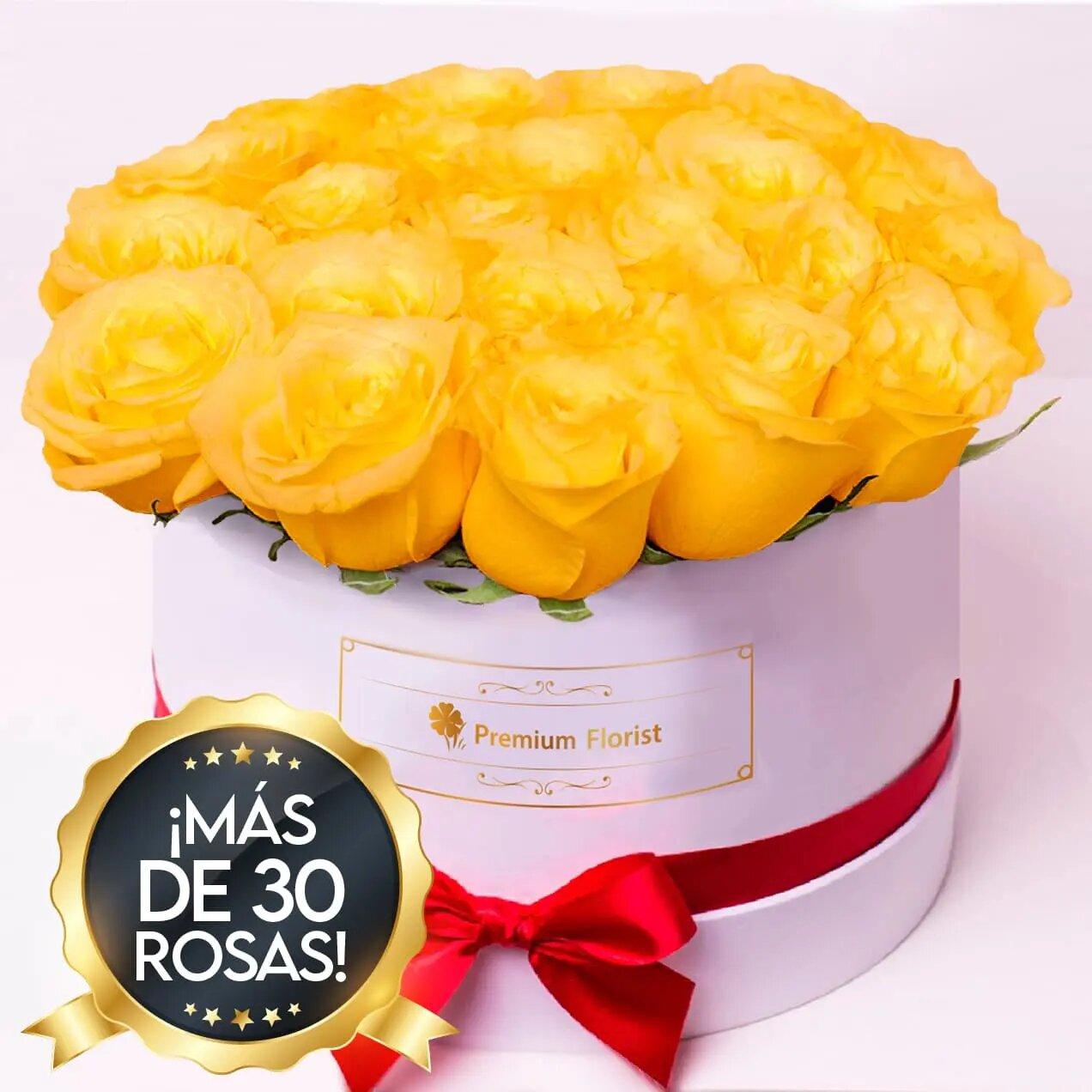 Florerias en Monterrey | Flores a Monterrey Caja Blanca de Rosas Amarillas