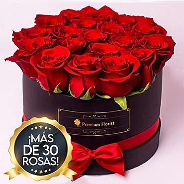 Caja Negra de Rosas Rojas