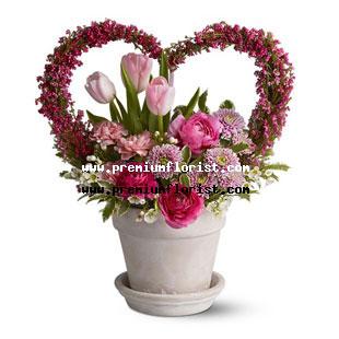 Pink heart shape design element