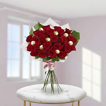 Bouquet de Rosas con Sorpresa Ferrero