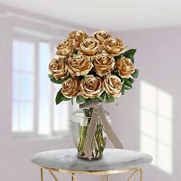 Golden Rose Vase