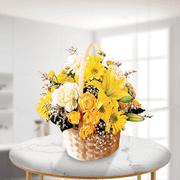 Gold Basket - Flowers to USA