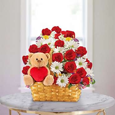 Flower Basket and Teddy