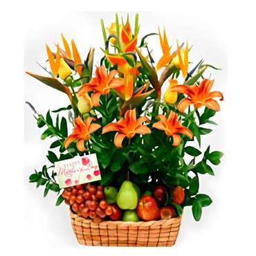 Fruit and Flowers Basket for Mom