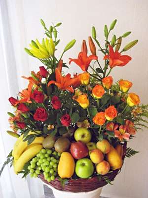 Fruits and Flowers Premium Basket