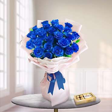 Rosas Azules en Ramo