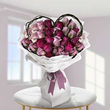 Heart Shaped Rose Bouquet