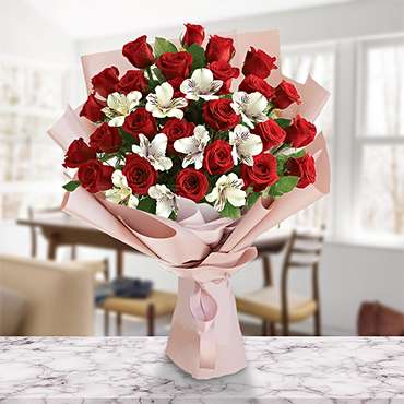 Roses & Alstroemerias for Mom