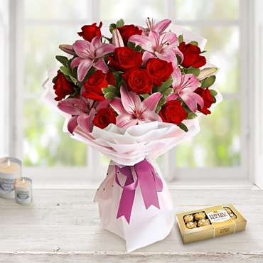 Premium Roses And Lilies